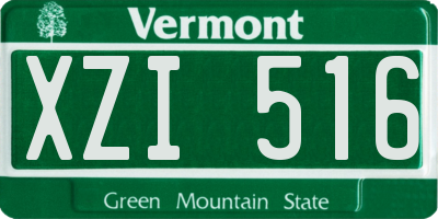 VT license plate XZI516