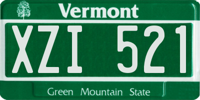 VT license plate XZI521