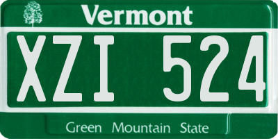 VT license plate XZI524