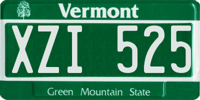 VT license plate XZI525