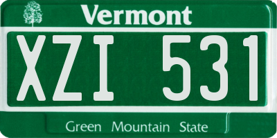 VT license plate XZI531