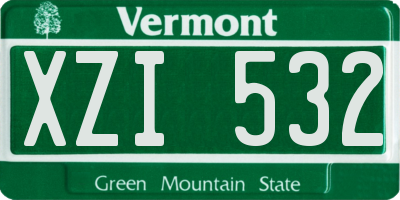 VT license plate XZI532