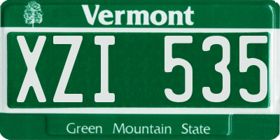 VT license plate XZI535