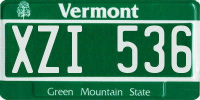 VT license plate XZI536