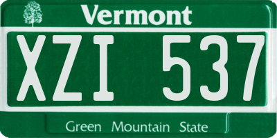 VT license plate XZI537
