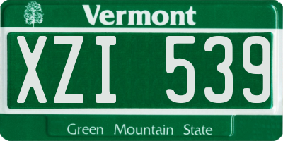 VT license plate XZI539