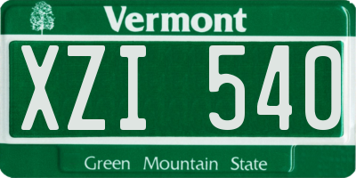 VT license plate XZI540