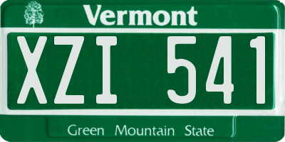 VT license plate XZI541