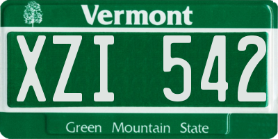 VT license plate XZI542