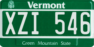 VT license plate XZI546