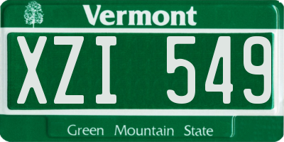 VT license plate XZI549