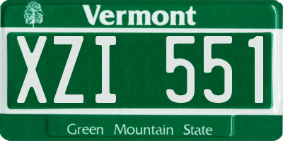 VT license plate XZI551