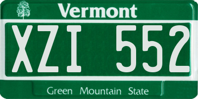 VT license plate XZI552
