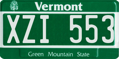 VT license plate XZI553