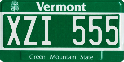 VT license plate XZI555
