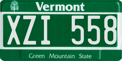 VT license plate XZI558
