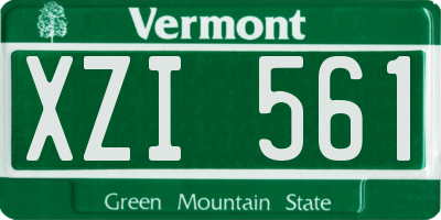 VT license plate XZI561