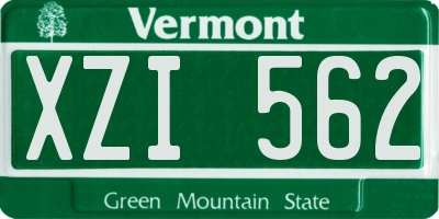 VT license plate XZI562