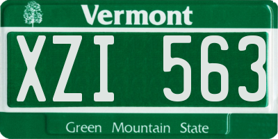 VT license plate XZI563