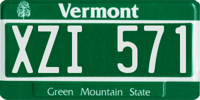 VT license plate XZI571