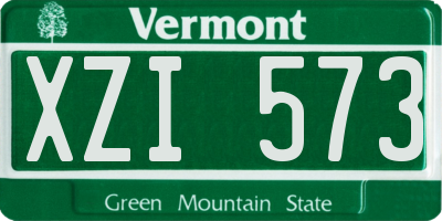 VT license plate XZI573