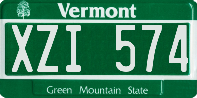 VT license plate XZI574