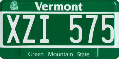 VT license plate XZI575