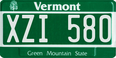 VT license plate XZI580