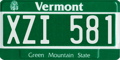 VT license plate XZI581