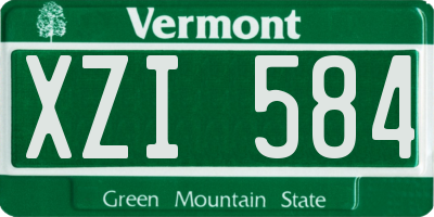 VT license plate XZI584