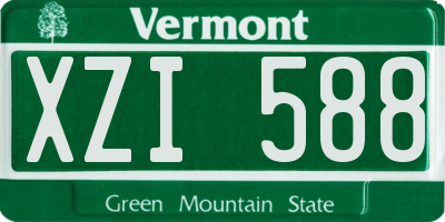 VT license plate XZI588