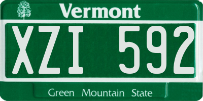 VT license plate XZI592