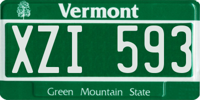 VT license plate XZI593