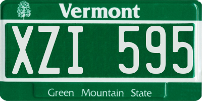 VT license plate XZI595