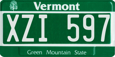 VT license plate XZI597