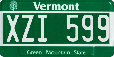 VT license plate XZI599