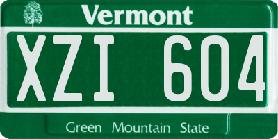 VT license plate XZI604