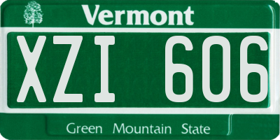 VT license plate XZI606