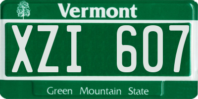 VT license plate XZI607