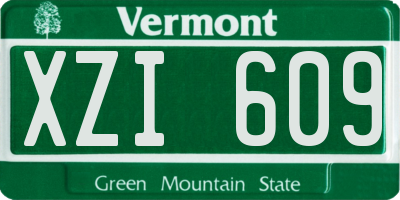 VT license plate XZI609