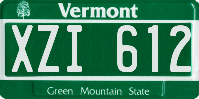 VT license plate XZI612