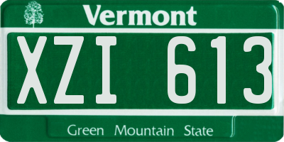 VT license plate XZI613