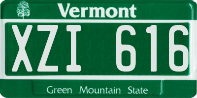 VT license plate XZI616