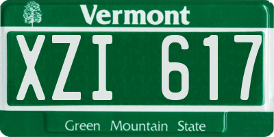 VT license plate XZI617