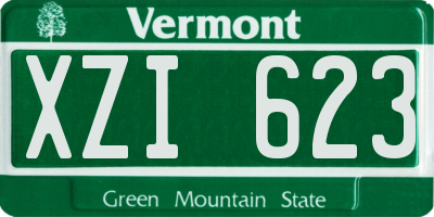 VT license plate XZI623