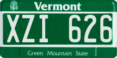 VT license plate XZI626