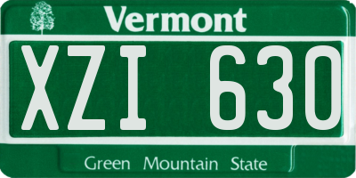 VT license plate XZI630
