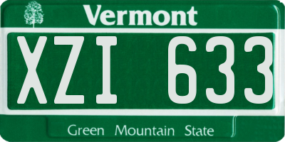 VT license plate XZI633