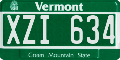 VT license plate XZI634