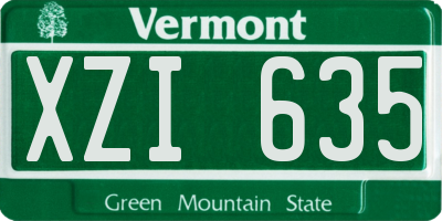 VT license plate XZI635